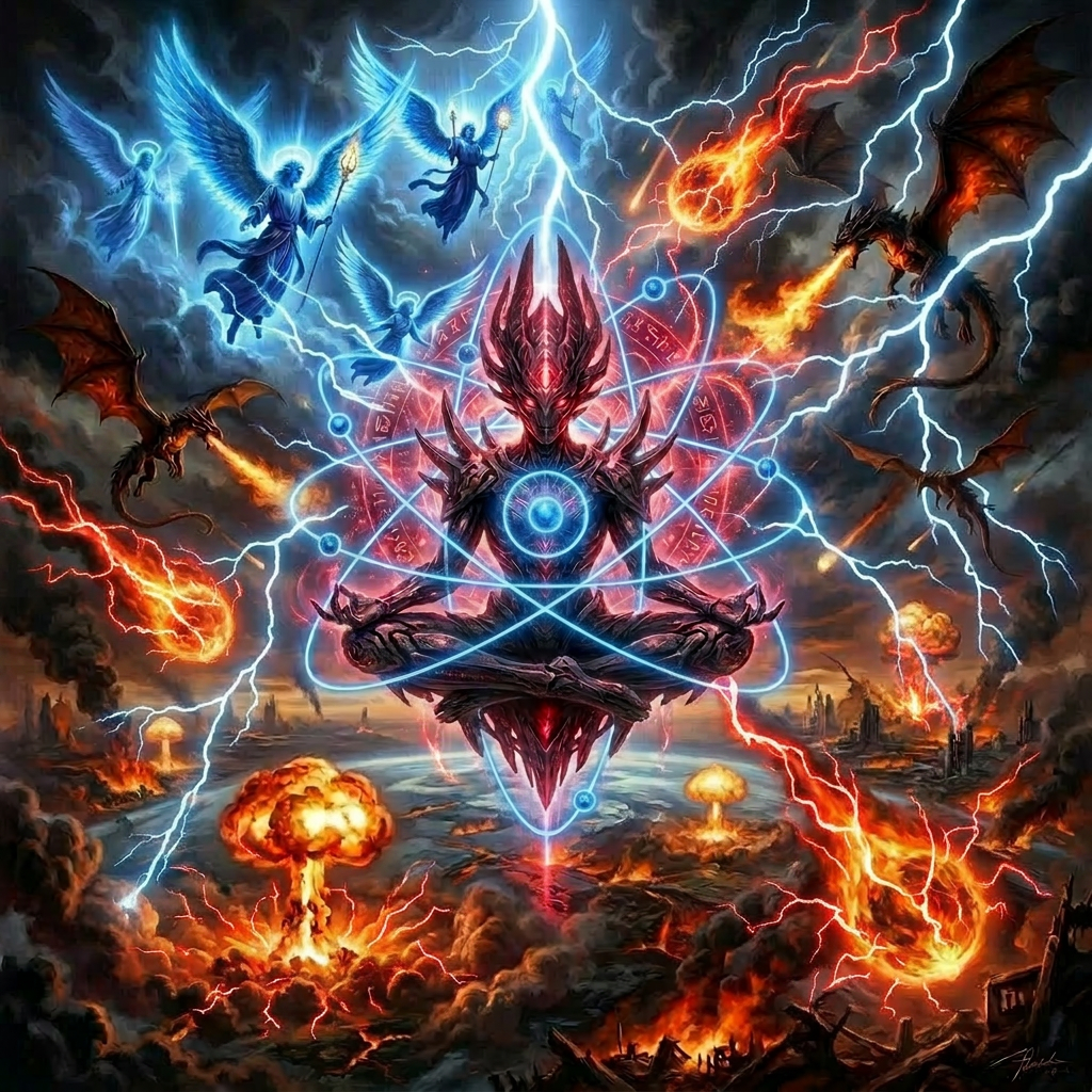 Add red lightning around the fire